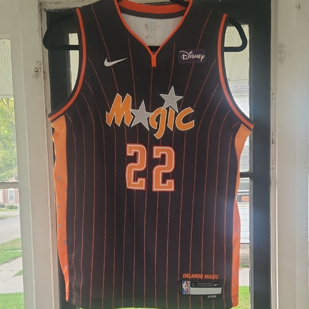 Nike Orlando Magic #22 Black and Orange Jersey